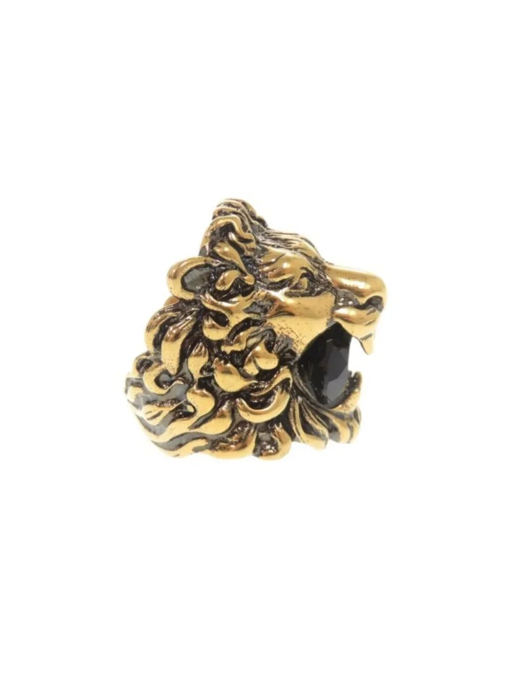 Gucci Lion Head Metal Stone Gold Ring